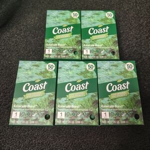 Coast Emerald Burst Moisture Soap Bars 7.05 Oz ea Bundle Of 5 NEW